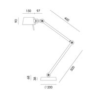 Tonone Bolt Desk 2 arm foot smokey black