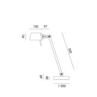 Tonone Bolt Desk 1 arm foot smokey black