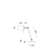 Tonone Bolt Desk 1 arm foot small smokey black