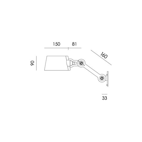 Tonone Bolt wall side small with cord smokey black