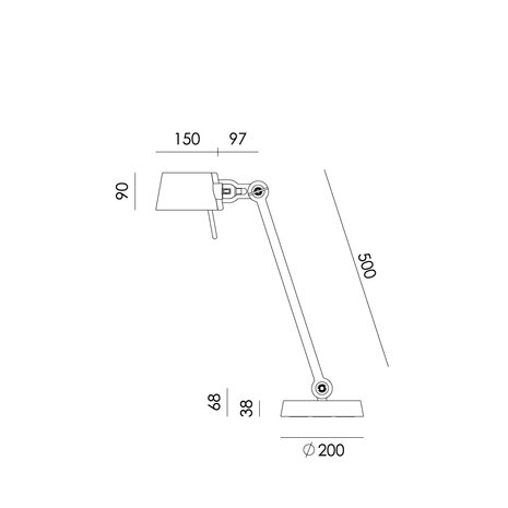 Tonone Bolt Desk 1 arm foot smokey black