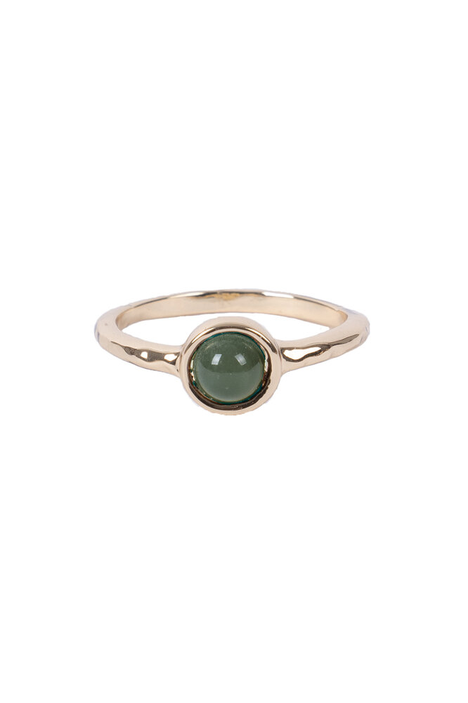 Zusss ring met steentje goud-grijsgroen