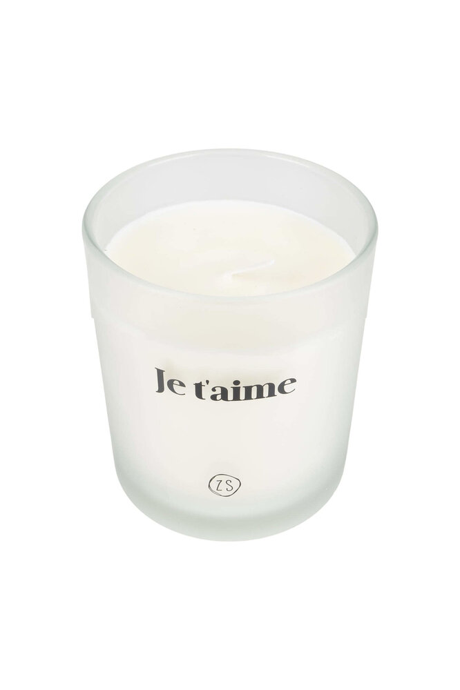 Geurkaars in glas je t'aime wit