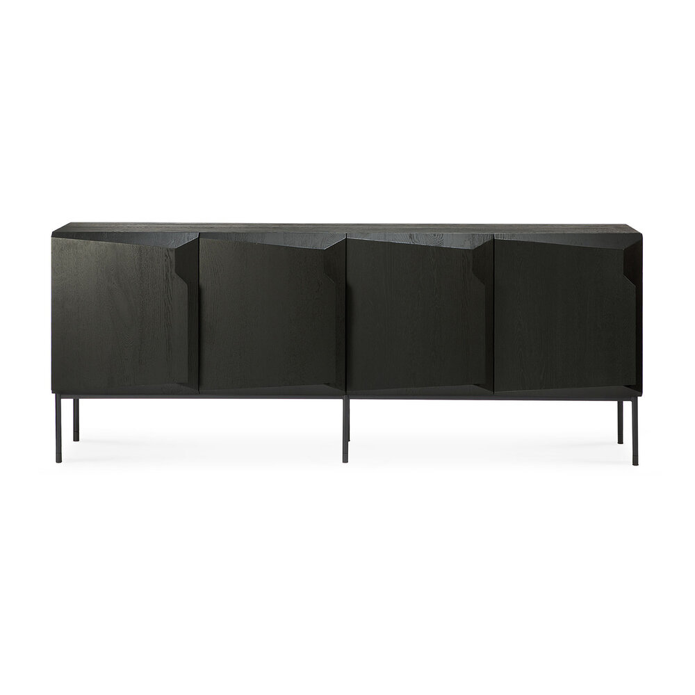 Ethnicraft Stairs sideboard oak 4 doors black