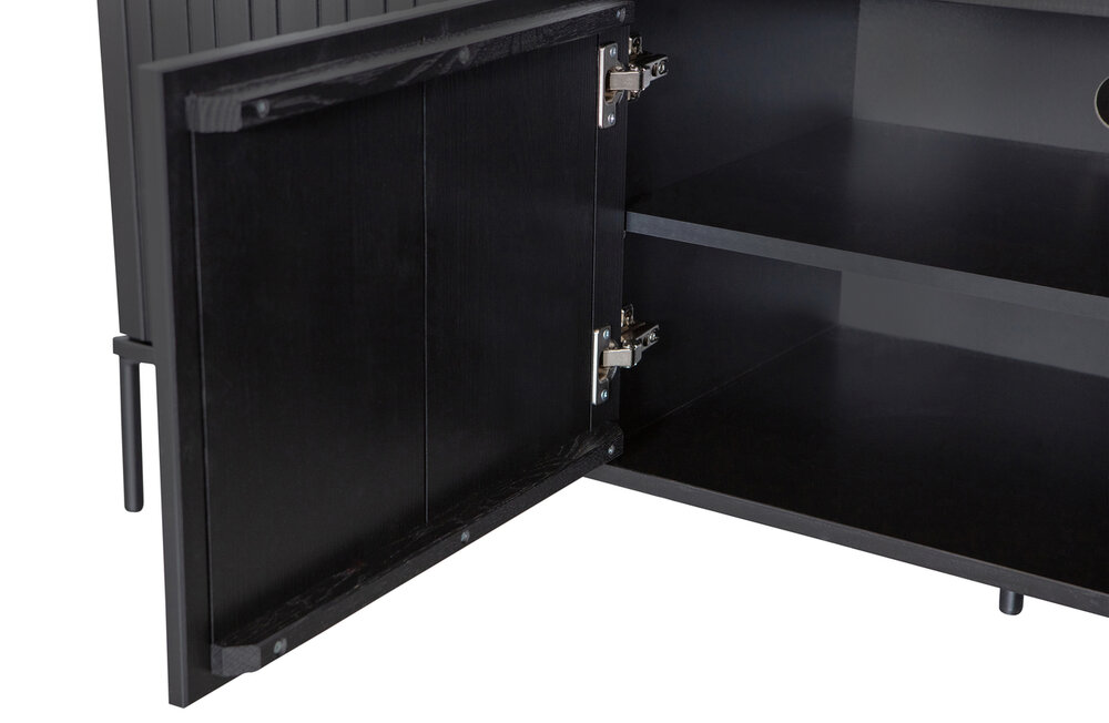WOOOD Premium Gravure tv meubel 150 cm grenen zwart