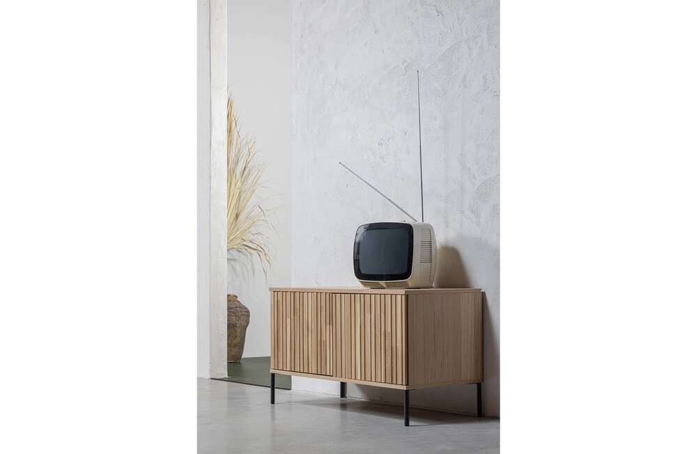 WOOOD Premium Gravure tv meubel 100 cm eiken blanke lak 