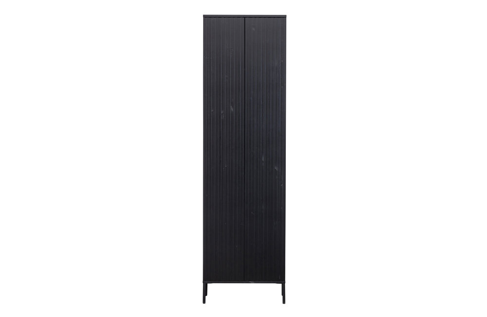 WOOOD Premium New Gravure hoge kast met lade grenen zwart