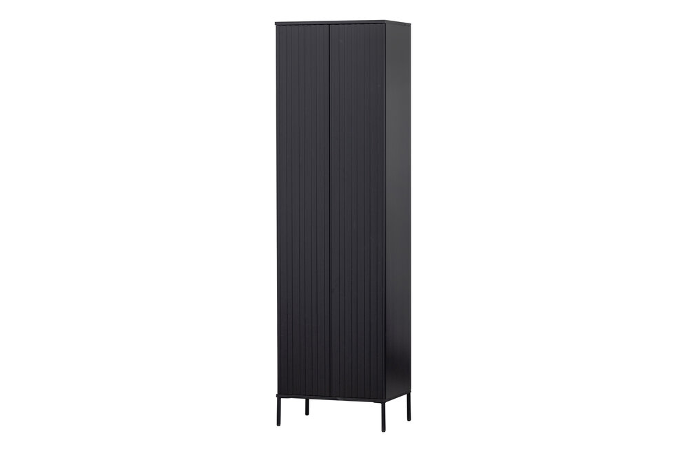 WOOOD Premium New Gravure hoge kast met lade grenen zwart