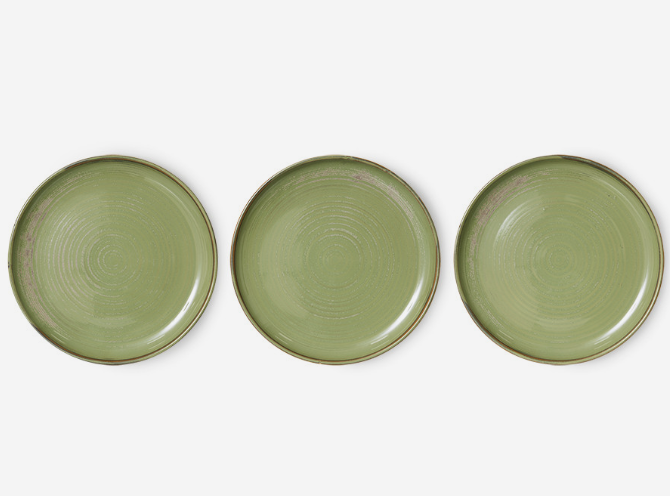 HKLIVING dinerbord mosgroen  