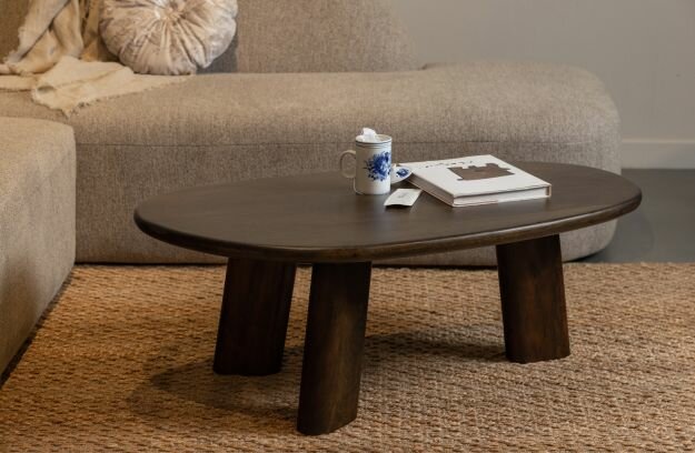 WOOOD Essentials roundly salontafel mango hout walnoot