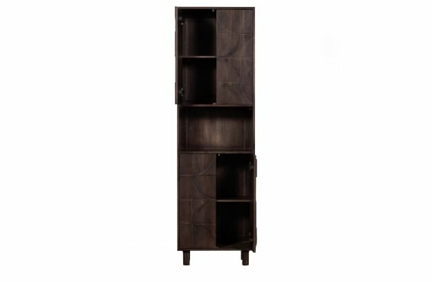 WOOOD Premium Draw 4-deurs opbergkast mango hout walnoot