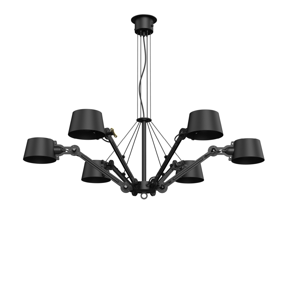 Tonone Bolt chandelier 6 arms smokey black