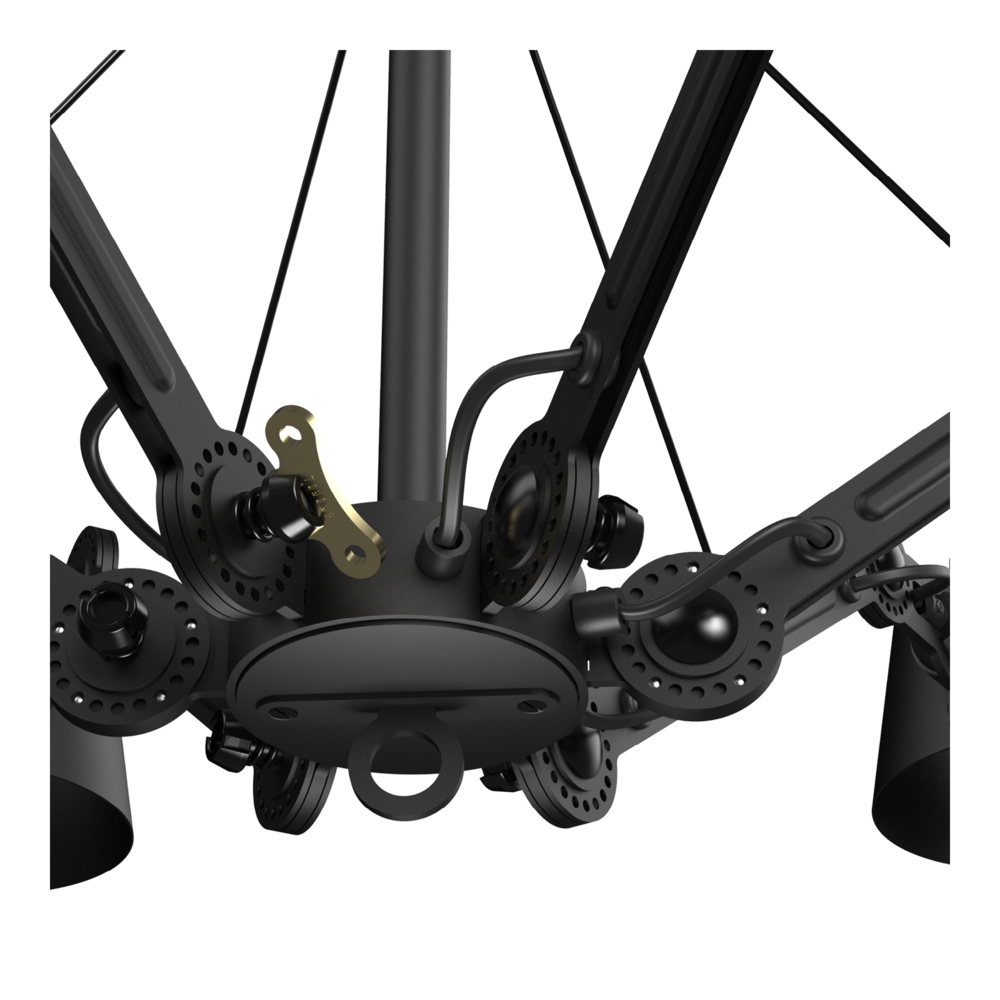 Tonone Bolt chandelier 6 arms smokey black