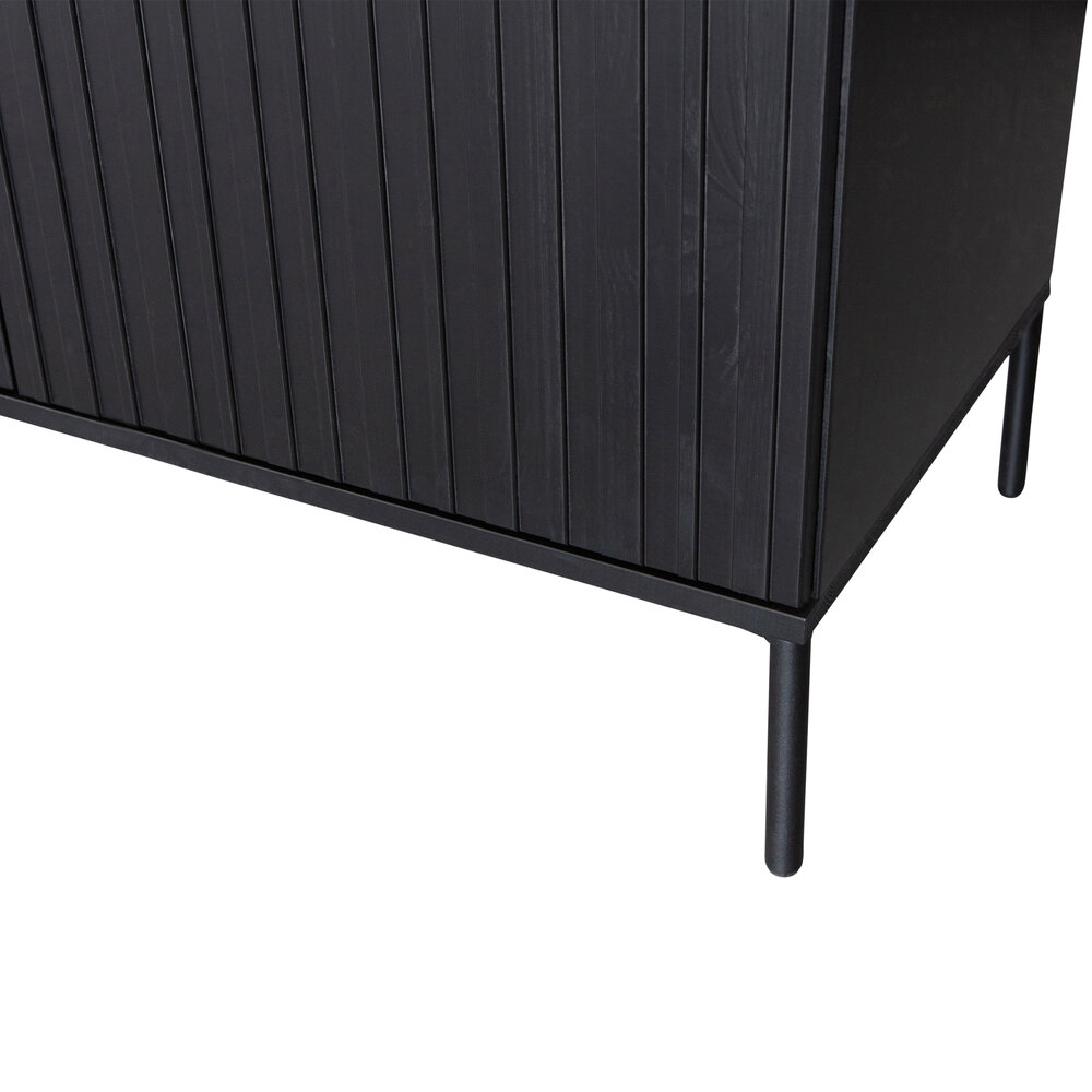 WOOOD Premium New gravure dressoir 200 cm grenen zwart [fsc]