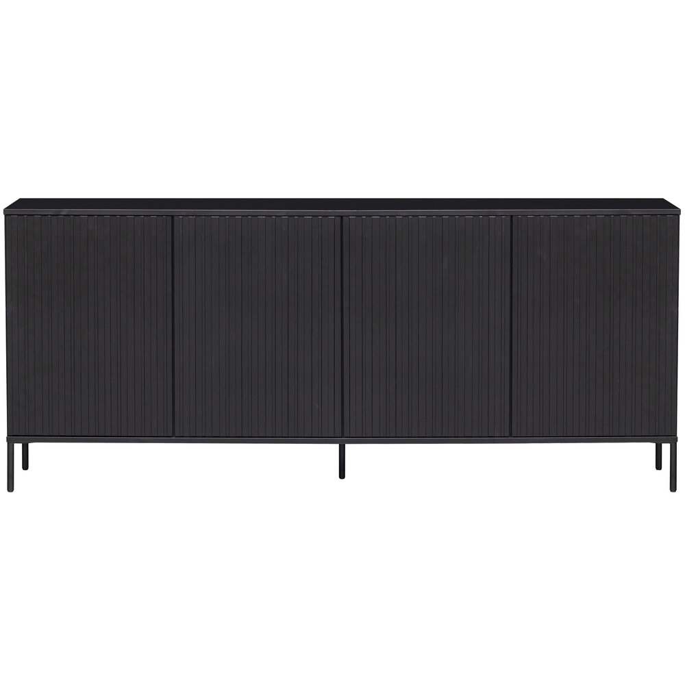 WOOOD Premium New gravure dressoir 200 cm grenen zwart [fsc]