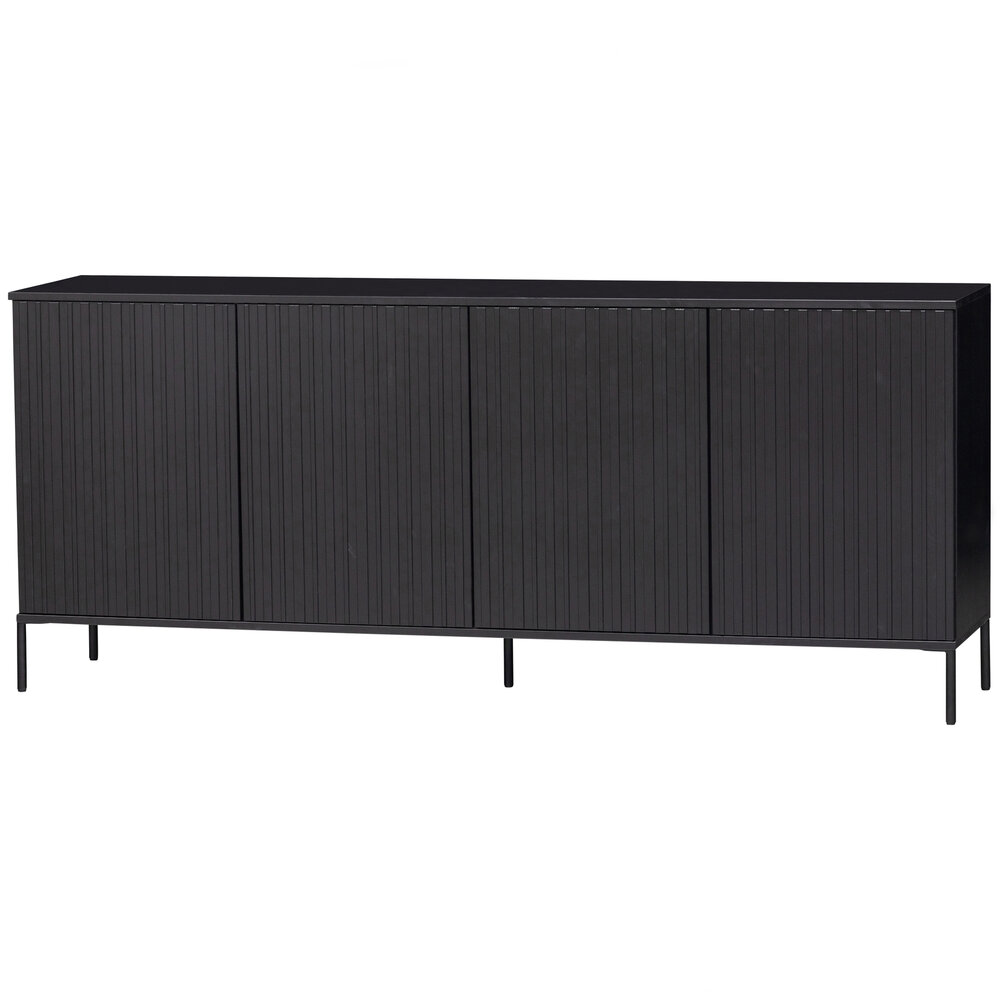 WOOOD Premium New gravure dressoir 200 cm grenen zwart [fsc]
