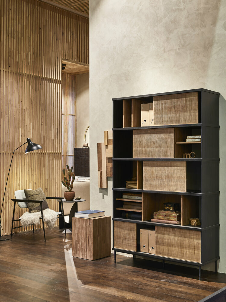 Ethnicraft Teak Oscar rack 5 sliding doors