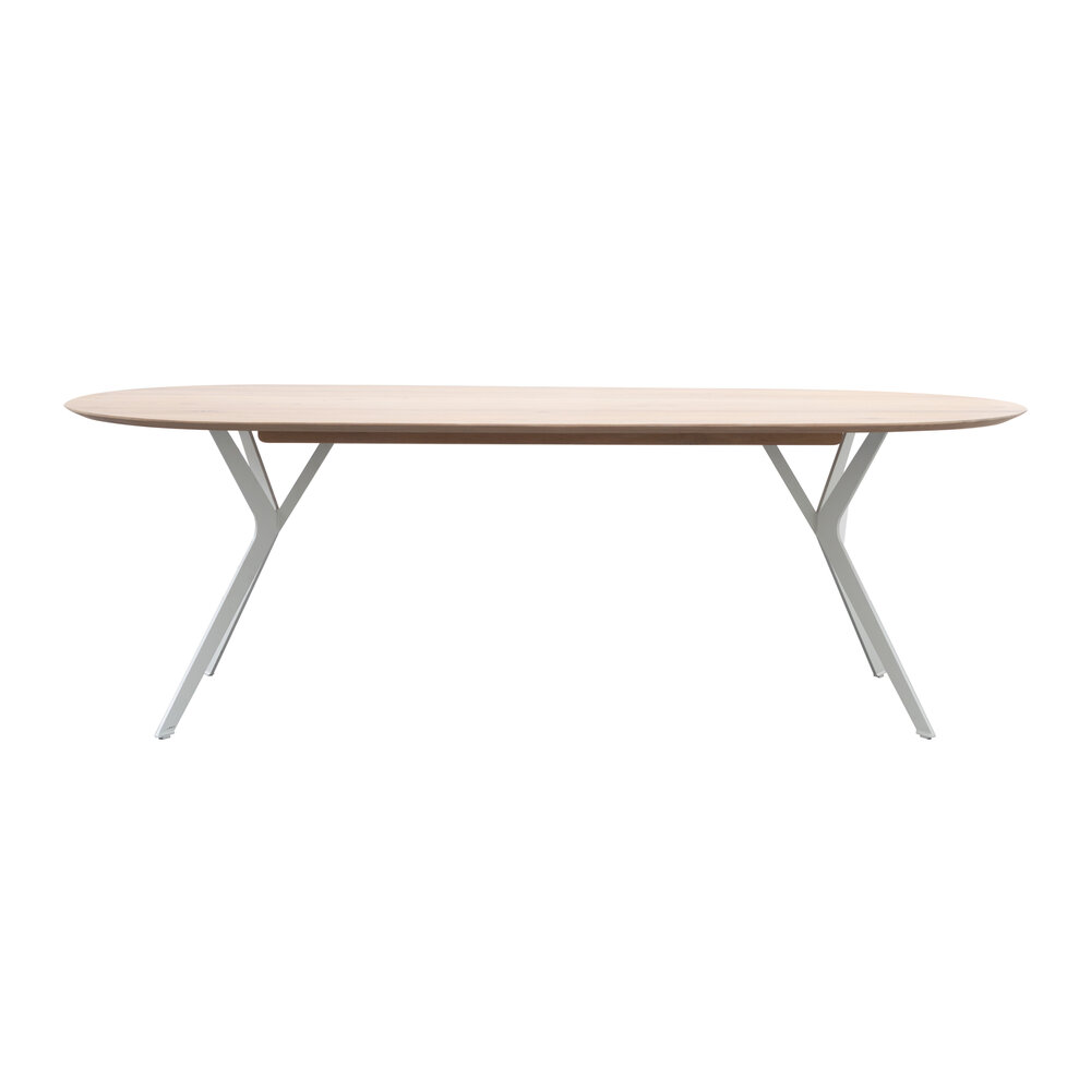 NOGA eetkamertafel Sem massief eiken met cloud KAI onderstel 