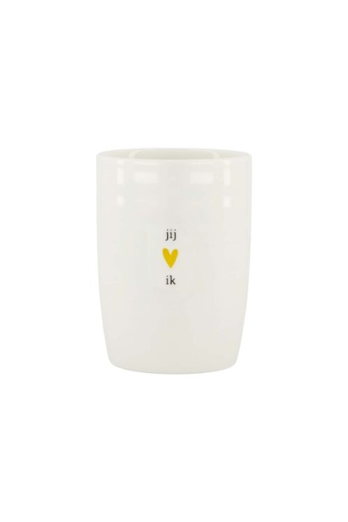 Zusss koffiemok goud hartje jij &amp; ik wit