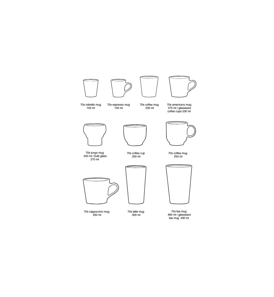 HKLIVING 70s ceramics: latte mugs, brine (set of 2)