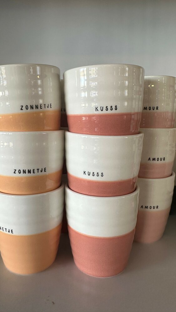 Zusss koffiemok amour wit/roze