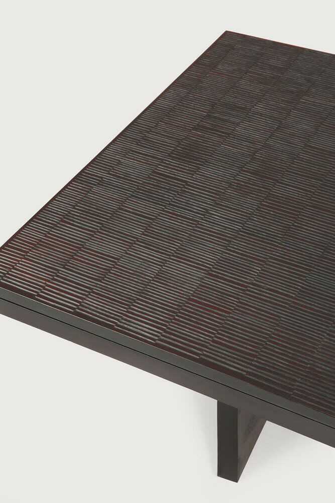 Ethnicraft Grooves salontafel teakhout zwart 135x65cm