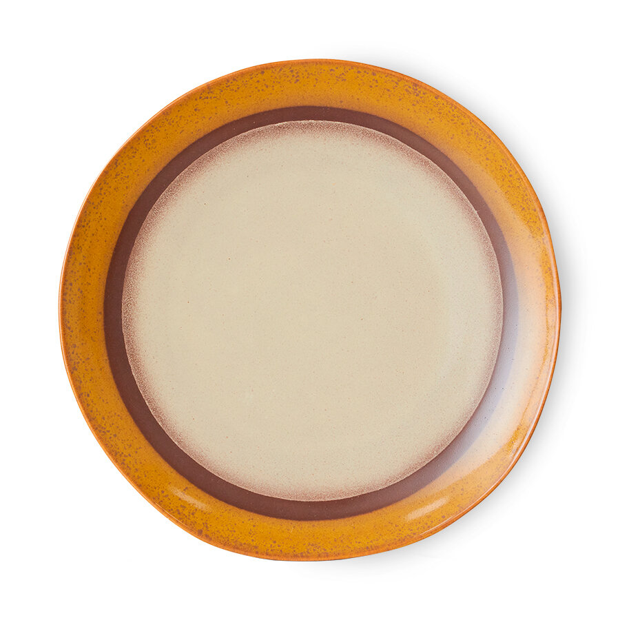 HKLIVING 70s ceramics: dinner plates coconut, set of 2