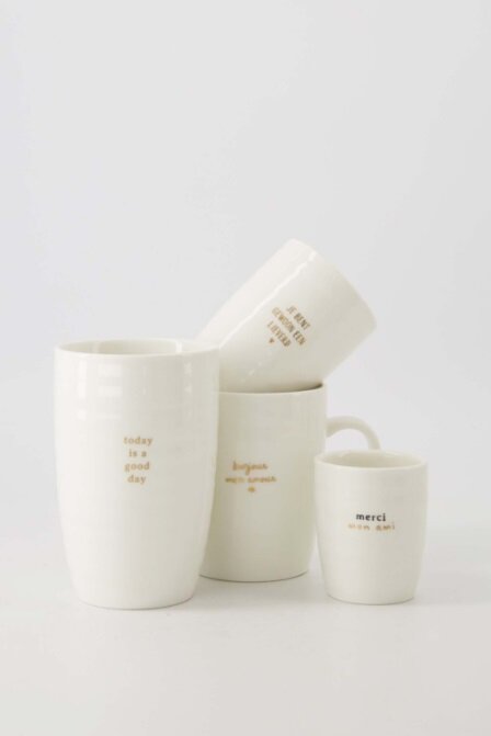 Zusss koffiemok open hartje wit goud