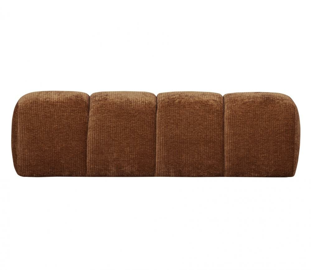 Woood Mojo Eetbankje 164cm Geweven Ribstof Roestbruin