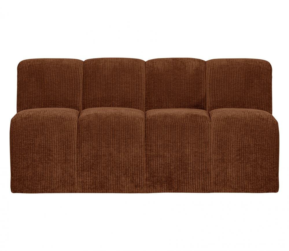 WOOOD Mojo Eetbankje 164cm Met Rugleuning Ribstof Roestbruin