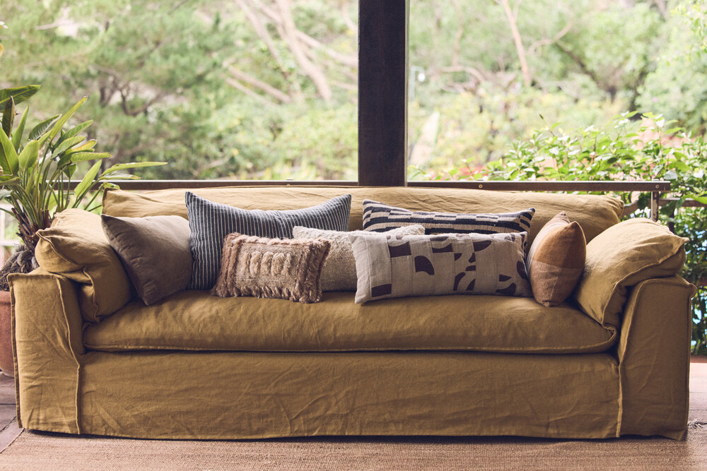 HKLIVING Bayside linen cushion 60x40 cm 