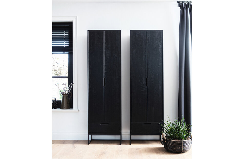 WOOOD Premium Silas hoge kast eiken blacknight 