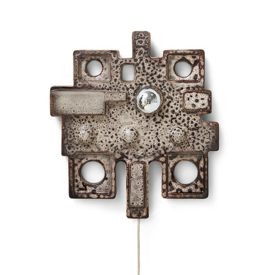 HKliving Ceramic Relief Wall Lamp