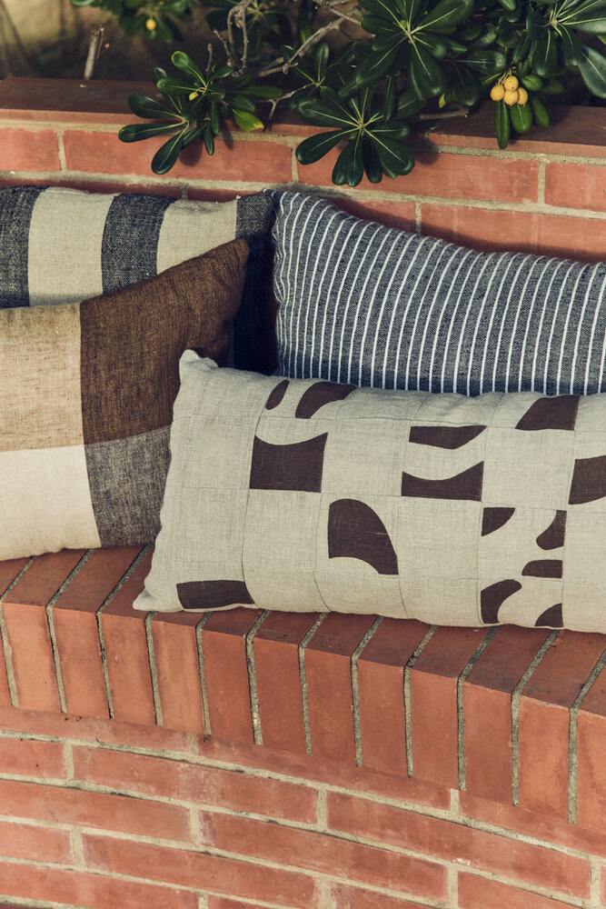 HKLIVING Natural patched cushion 70x30 cm 