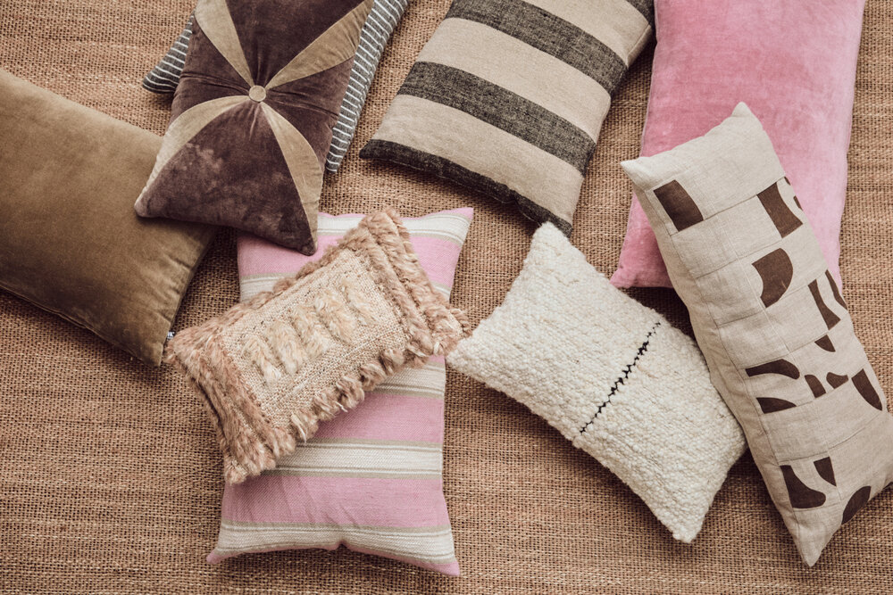 HKLIVING Natural patched cushion 70x30 cm 