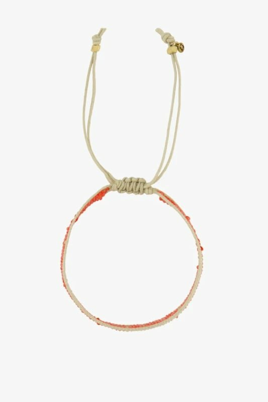Zusss Miyuki armbandje Stipje koraalrood