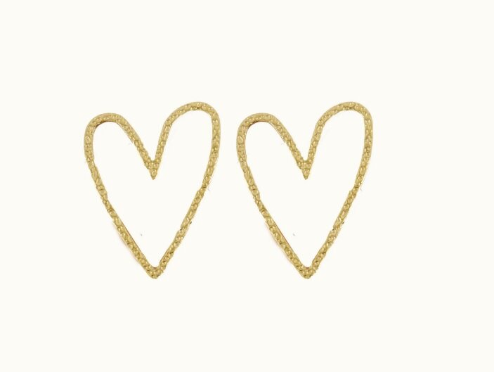 Zusss oorsteker in open hart vorm goud