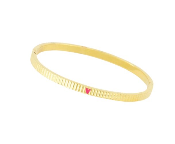 Zusss bangle armband met hartje roze rood