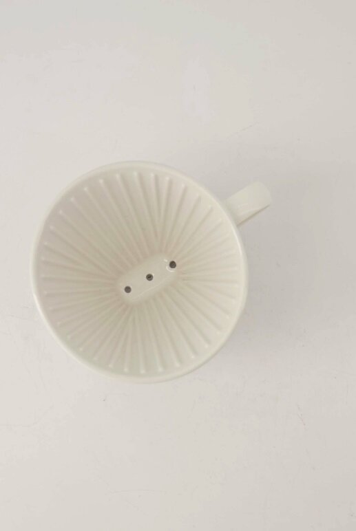 Zusss koffiefilterhouder keramiek hartje wit goud