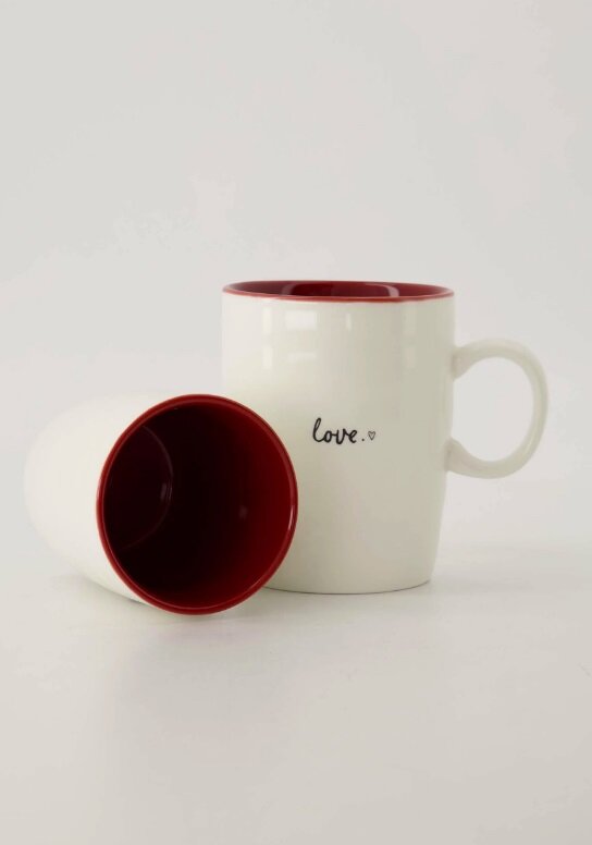 Zusss koffiemok love wit rood