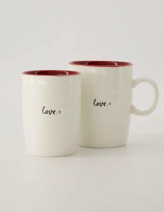 Zusss koffiemok love wit rood