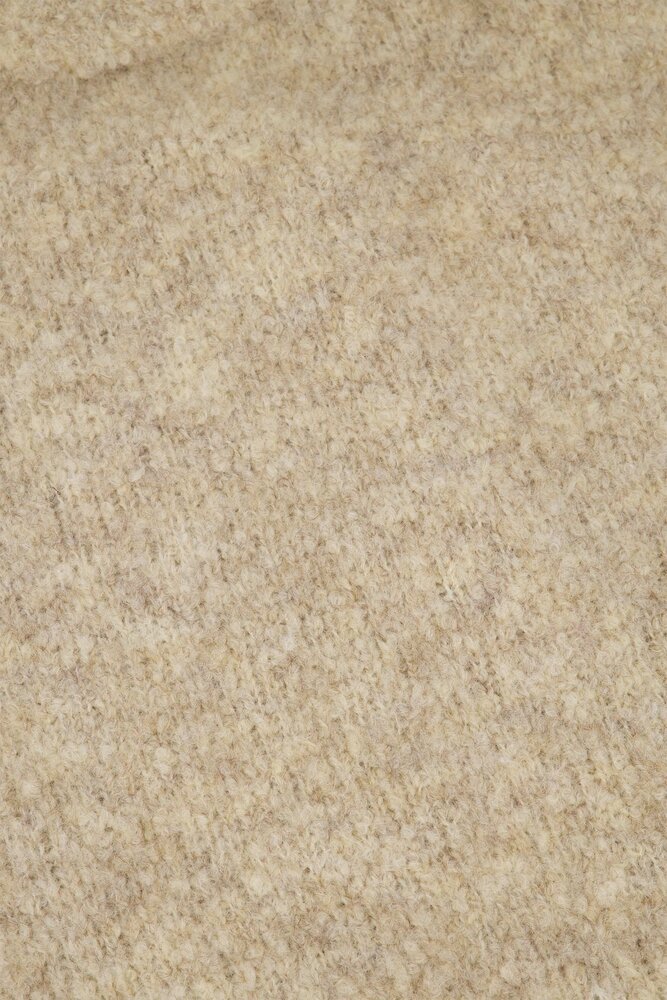 Zusss boucle trui met ronde hals beige