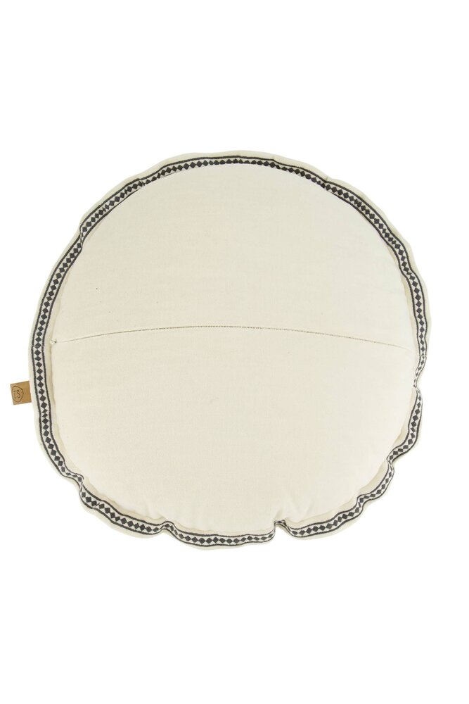 Zusss kussen rond love 45cm zand/antracietgrijs