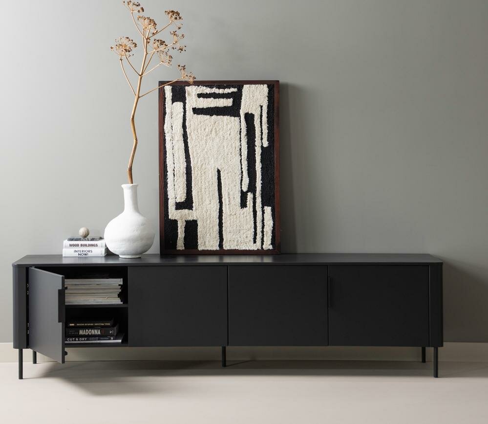 WOOOD Gunnar TV Meubel 200 cm Mat Zwart