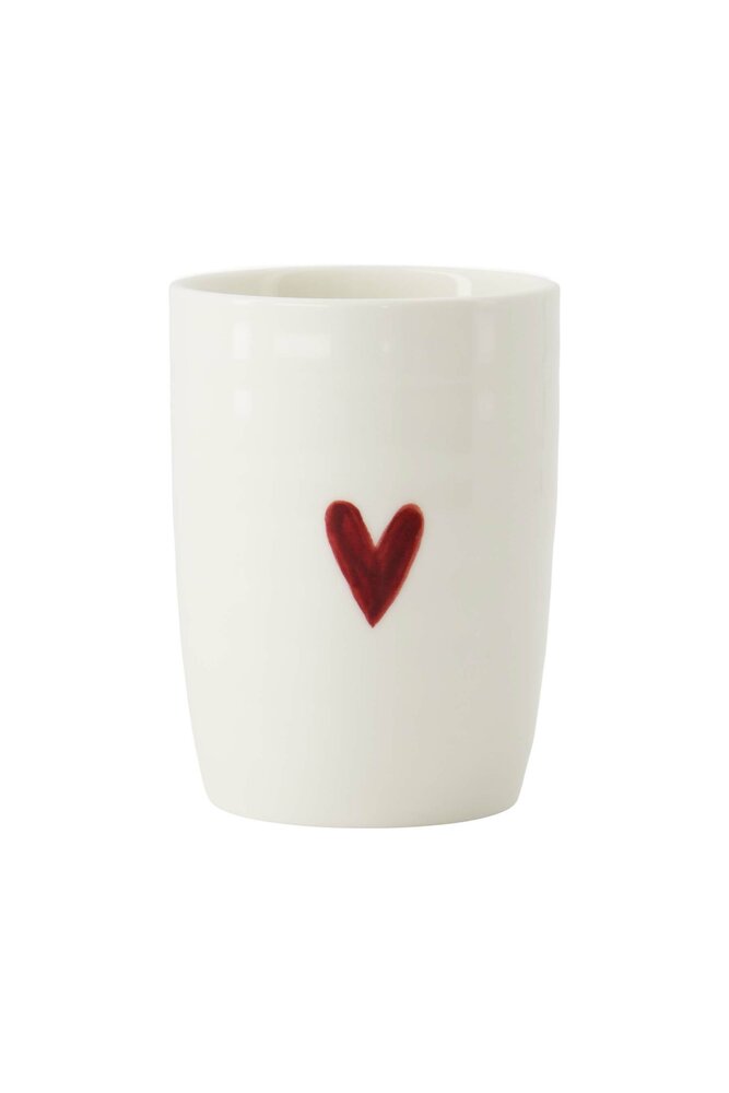 Zusss koffiemok hartje wit/rood