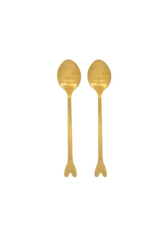 Zusss set van 2 lepels hartje goudkleurig
