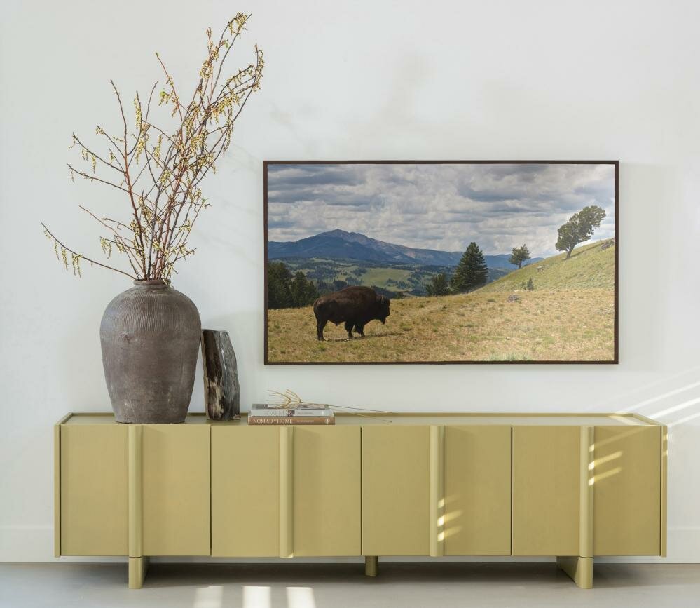 WOOOD Basu TV Meubel Grenen Moss 200cm