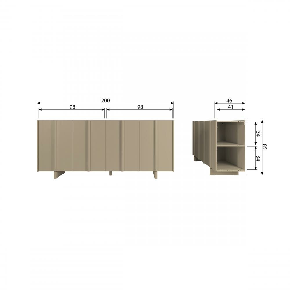 WOOOD Basu Dressoir Grenen Mud