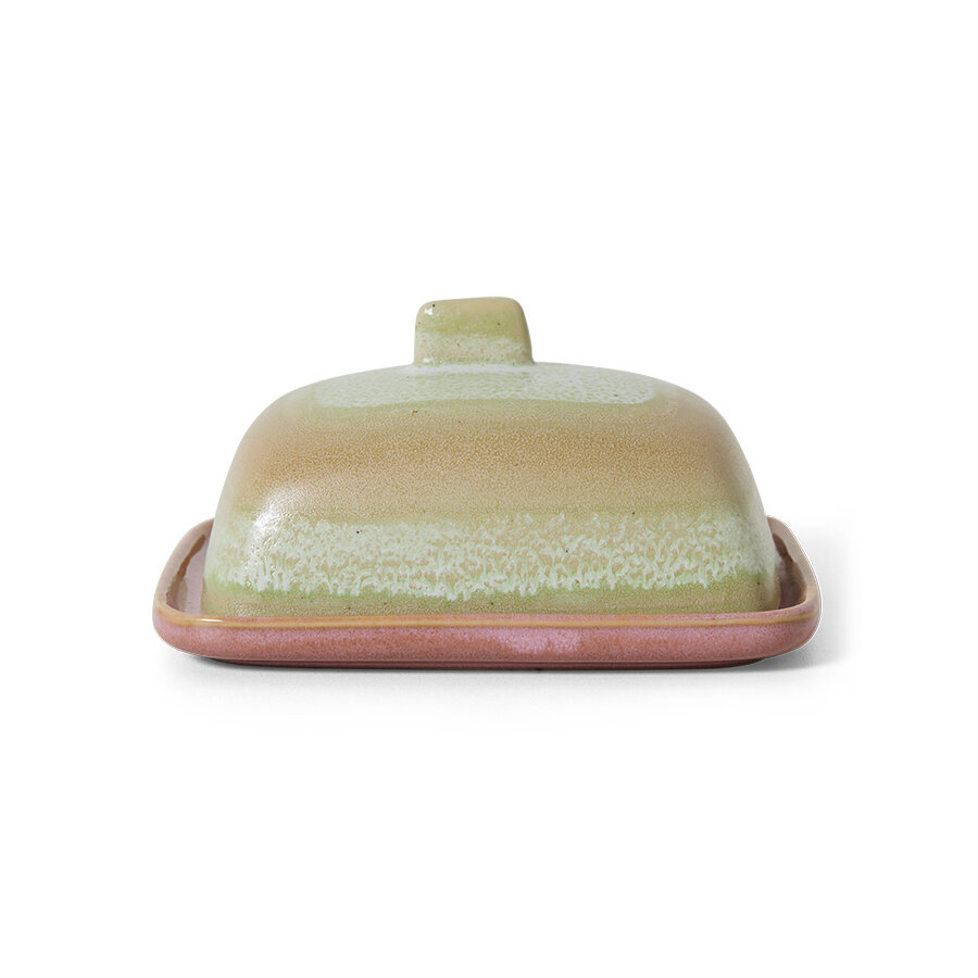 HKLIVING 70's ceramics Butter Dish Skyline