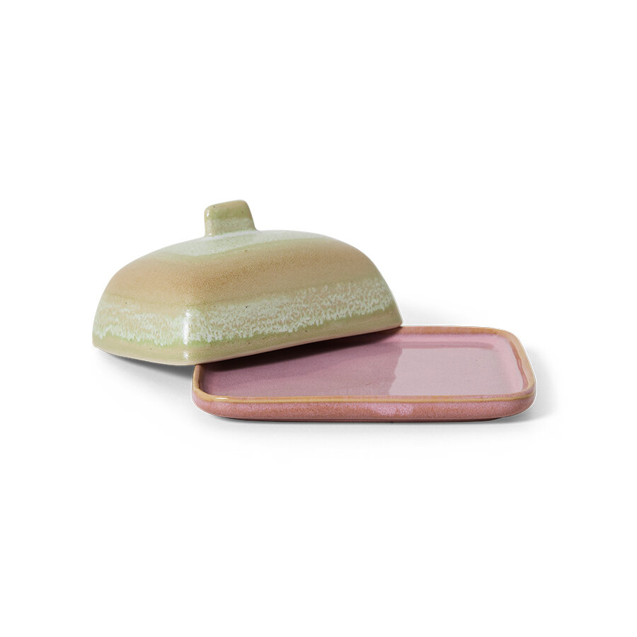 HKLIVING 70's ceramics Butter Dish Skyline